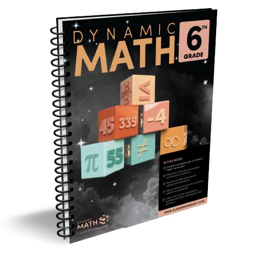 The Dynamic Math Workbook & Study Guide Covers the Complete 6th Grade Math Curriculum, US State Standards Edition! Written by teachers, and featuring 100’s of examples and practice questions!