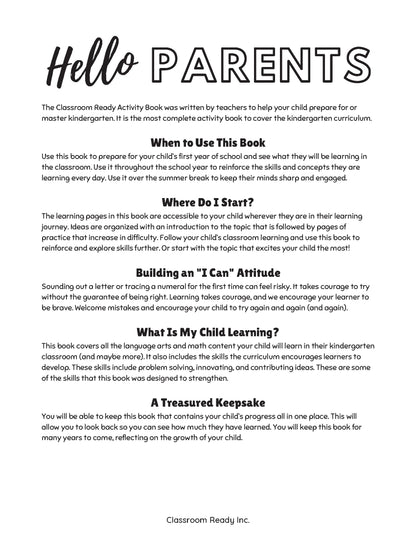 The Classroom Ready Activity Book & Keepsake: Kindergarten