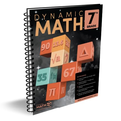 The Dynamic Math Workbook & Study Guide – Complete 7th Grade Math Curriculum, US State Standards Edition! Written by teachers, featuring 100's of examples and practice questions!