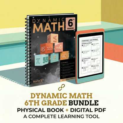 The Dynamic Math Workbook & Study Guide Covers the Complete 6th Grade Math Curriculum, US State Standards Edition! Written by teachers, and featuring 100’s of examples and practice questions!