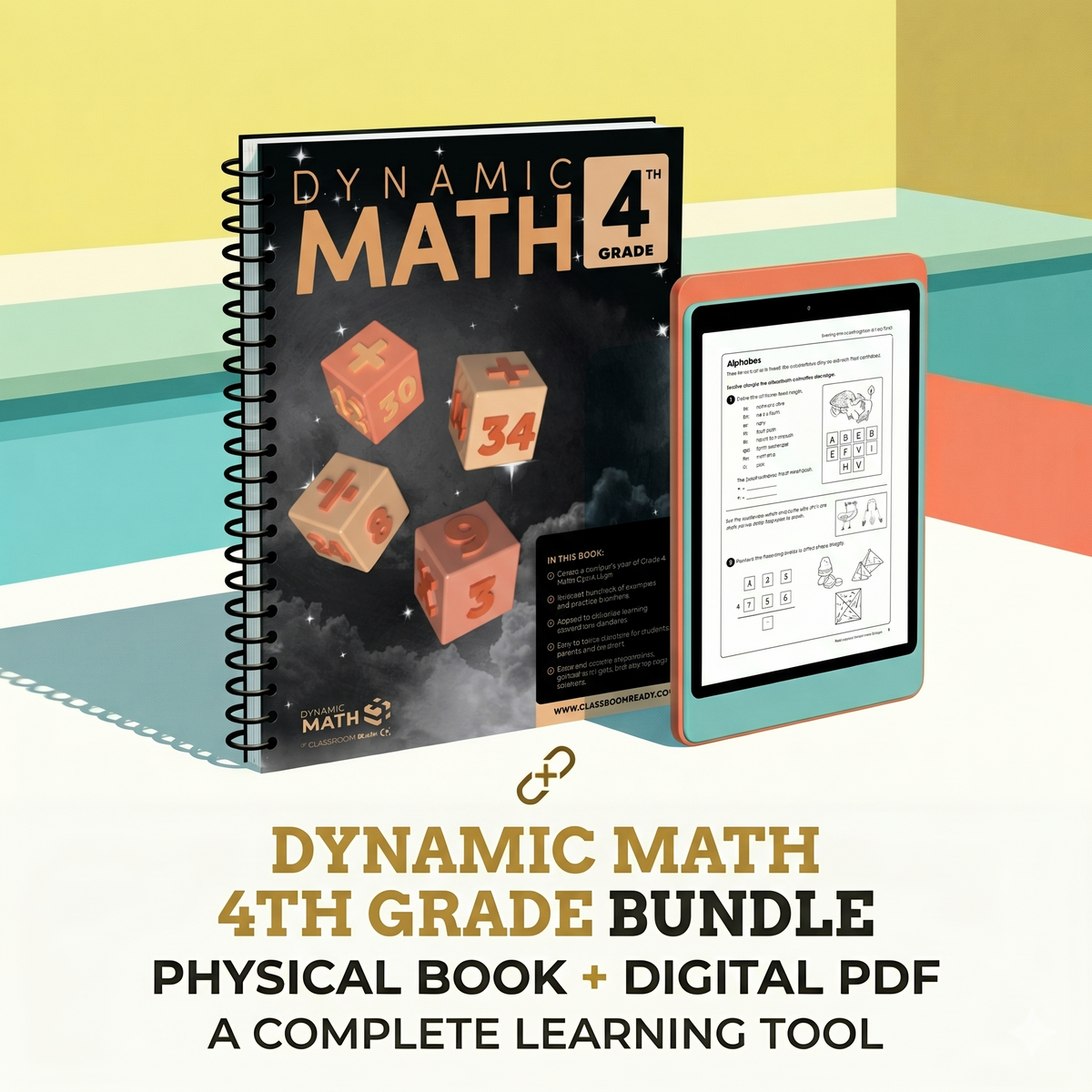 The Dynamic Math Workbook & Study Guide Covers the Complete 4th Grade Math Curriculum, US State Standards Edition! Written by teachers, and featuring 100’s of examples and practice questions!