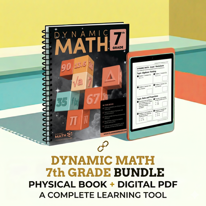 The Dynamic Math Workbook & Study Guide – Complete 7th Grade Math Curriculum, US State Standards Edition! Written by teachers, featuring 100's of examples and practice questions!