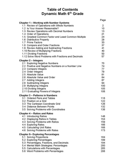 The Dynamic Math Workbook & Study Guide Covers the Complete 6th Grade Math Curriculum, US State Standards Edition! Written by teachers, and featuring 100’s of examples and practice questions!