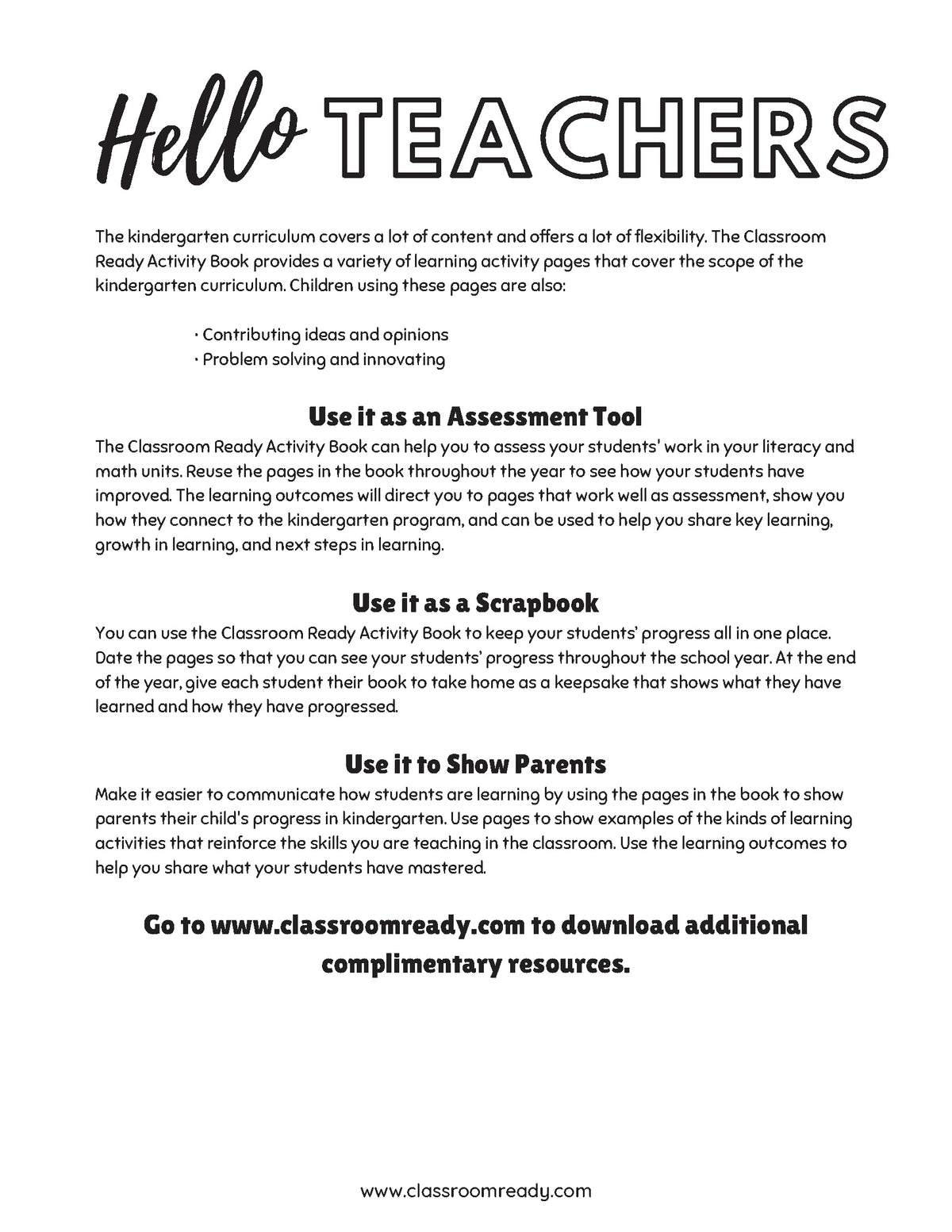 The Classroom Ready Activity Book & Keepsake: Kindergarten