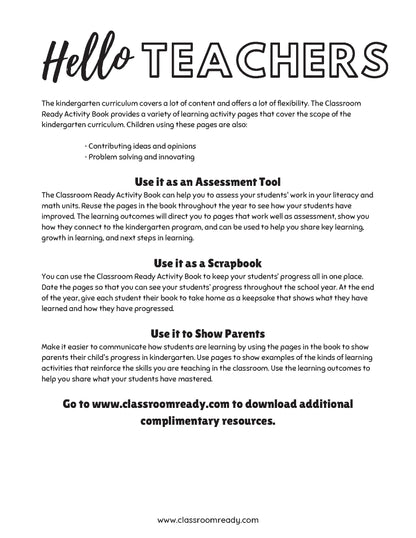 The Classroom Ready Activity Book & Keepsake: Kindergarten